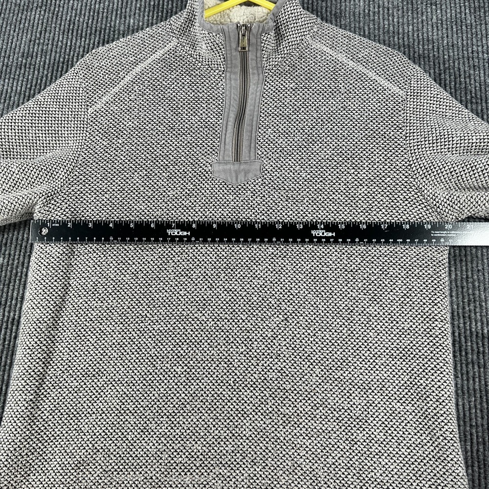 Orvis Sweater Mens Medium Gray Heavyweight Lined Long Sleeve 1/4 Zip Outdoor - Picture 8 of 15